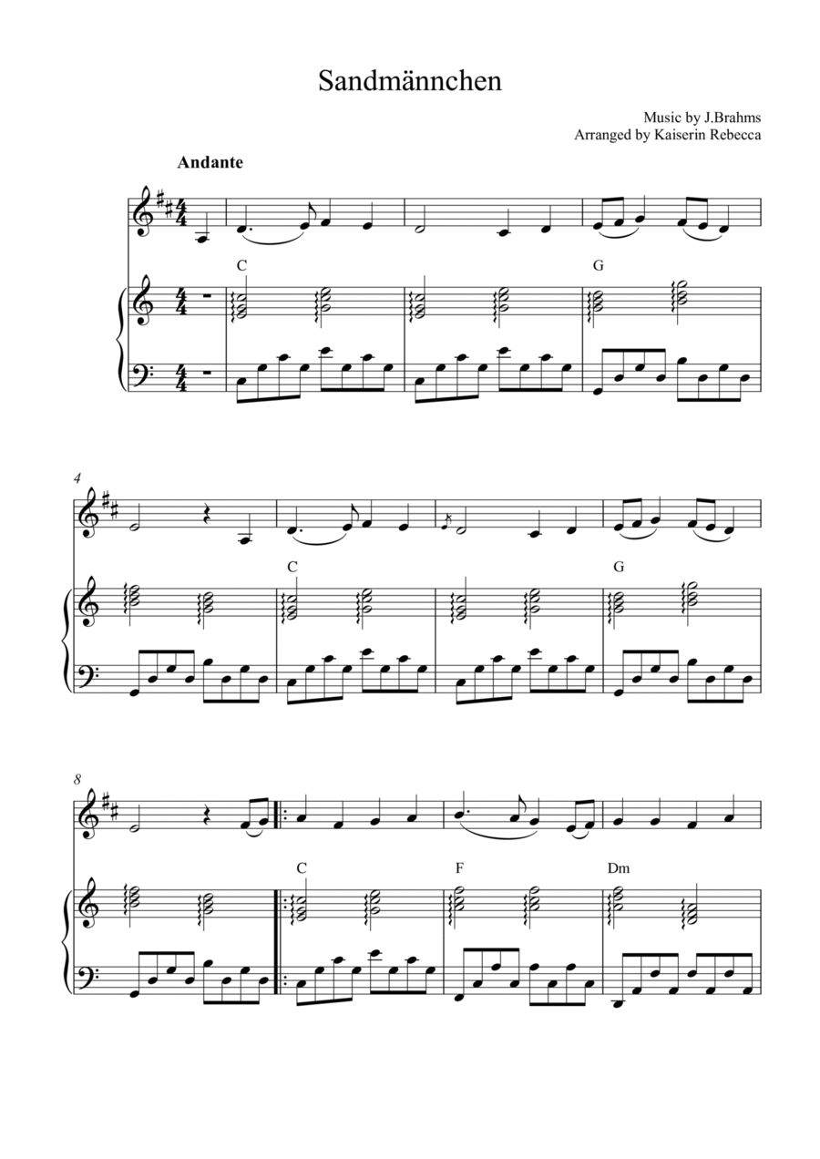 Sandmännchen Clarinet Solo scores gallery preview page 1