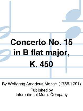 Book cover for Concerto No. 15 In B Flat Major, K. 450