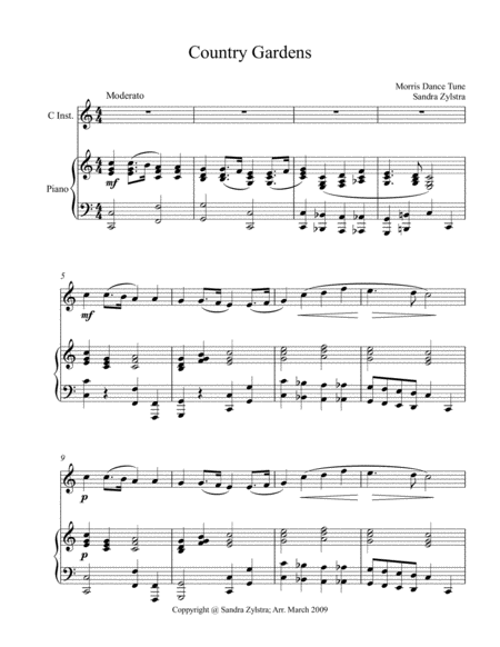 Country Gardens (treble C instrument solo) image number null
