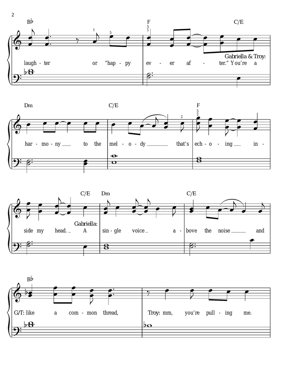 You Are The Music In Me (from High School Musical 2) Easy Piano scores gallery preview page 2