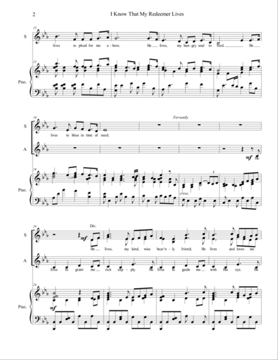 I Know That My Redeemer Lives, SSA SSA scores gallery preview page 2