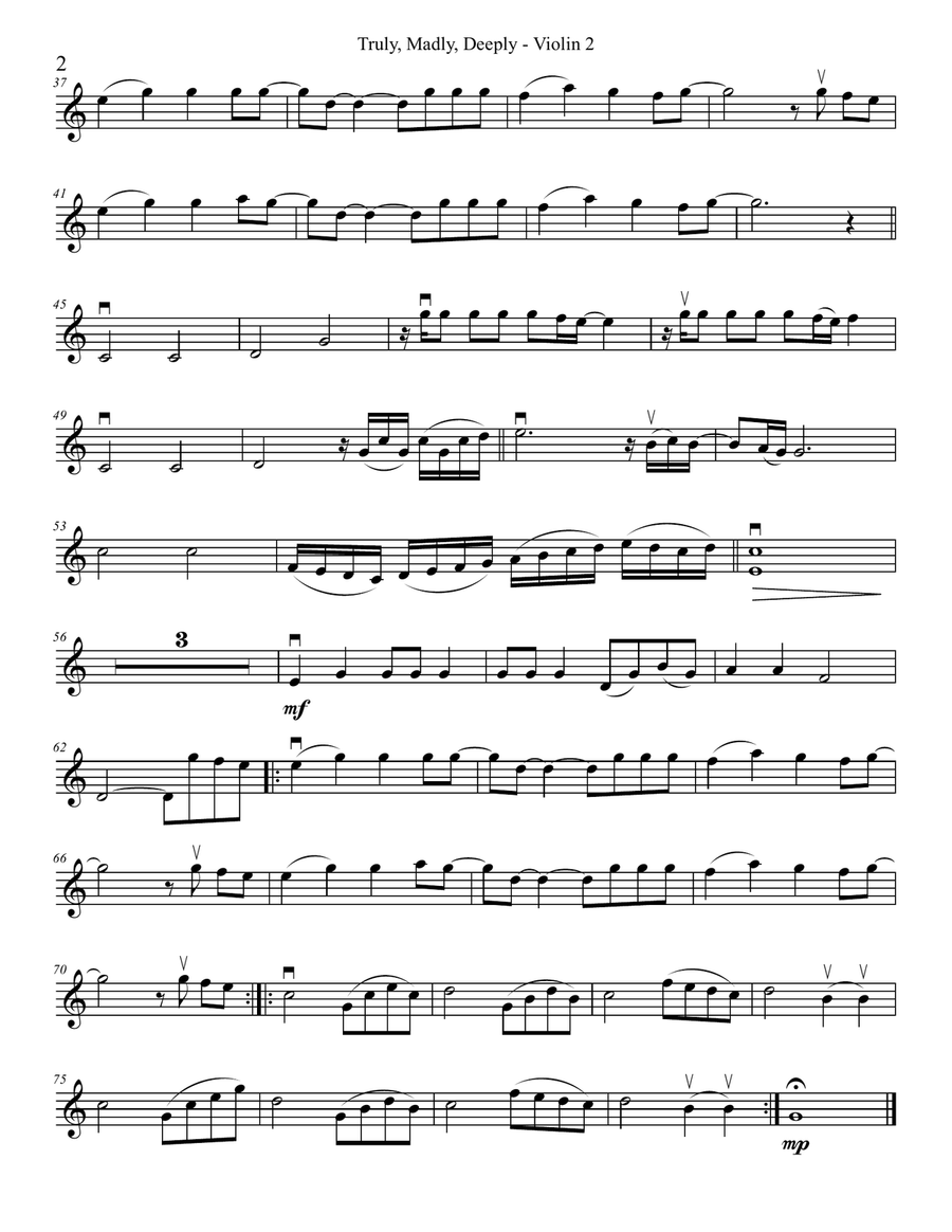 Truly, Madly, Deeply String Quartet scores gallery preview page 4
