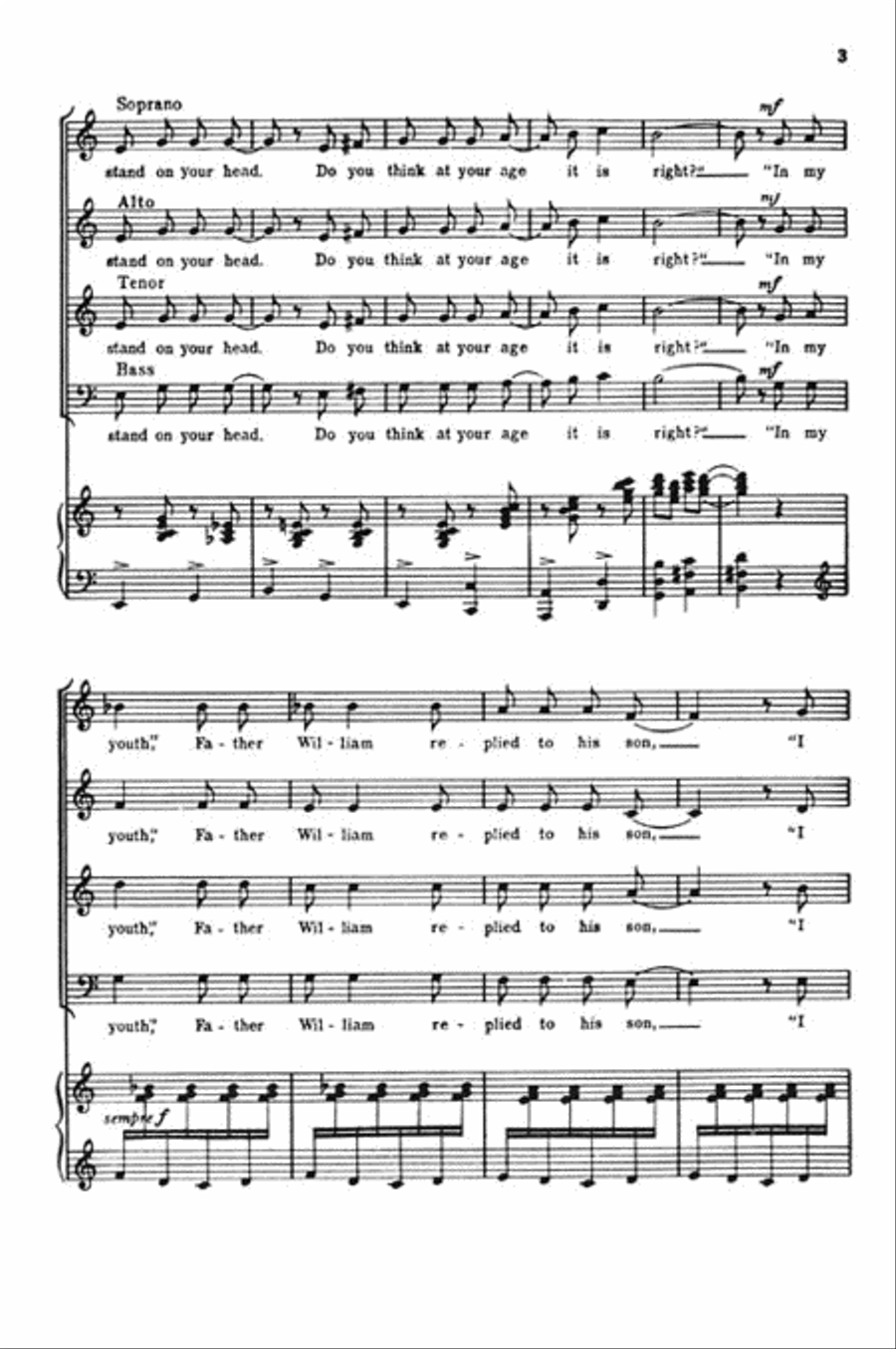 Father William 4-Part scores gallery preview page 3