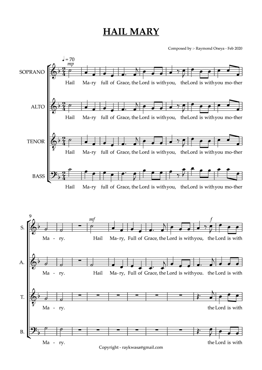 Hail Mary 4-Part scores gallery preview page 1