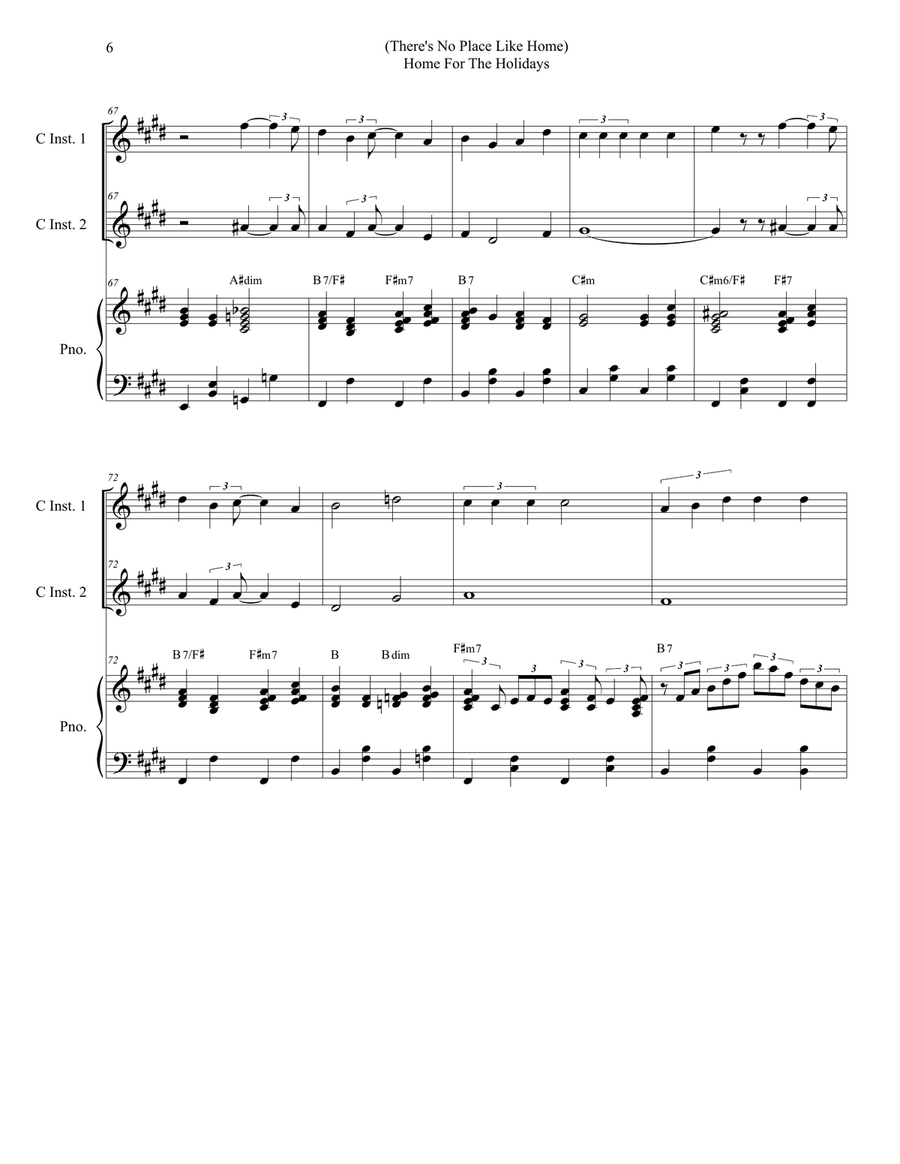 (There's No Place Like) Home For The Holidays Flute scores gallery preview page 6