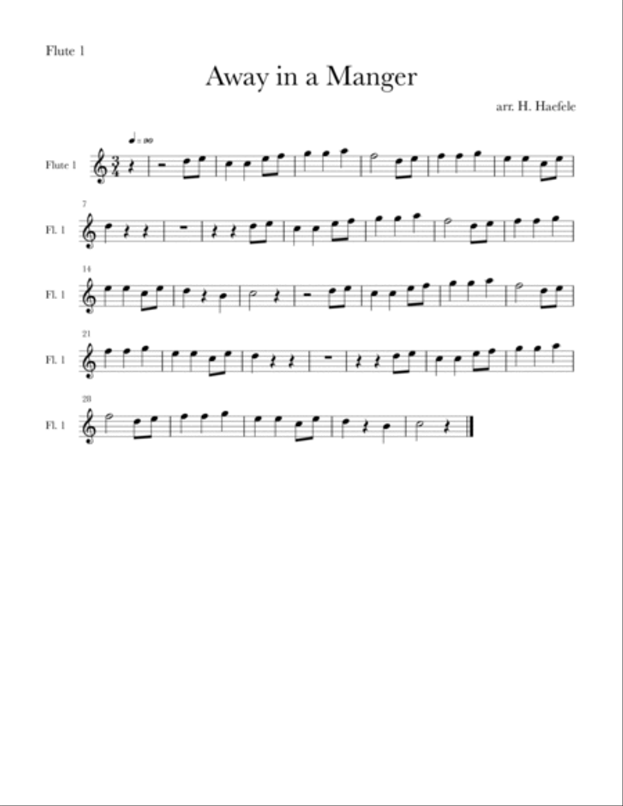 Away in a Manger for Flute Duet image number null