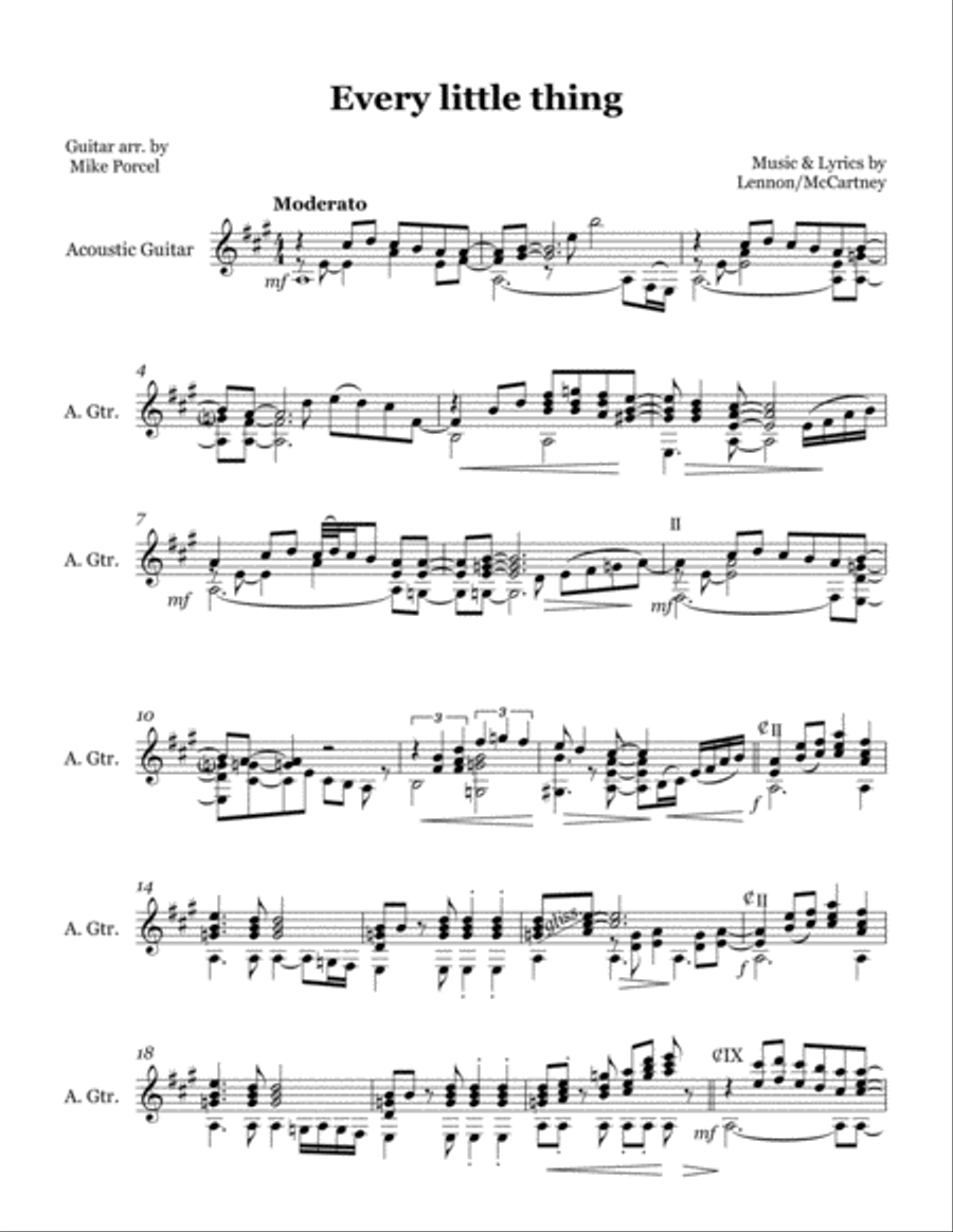 Every Little Thing Guitar Solo scores gallery preview page 2