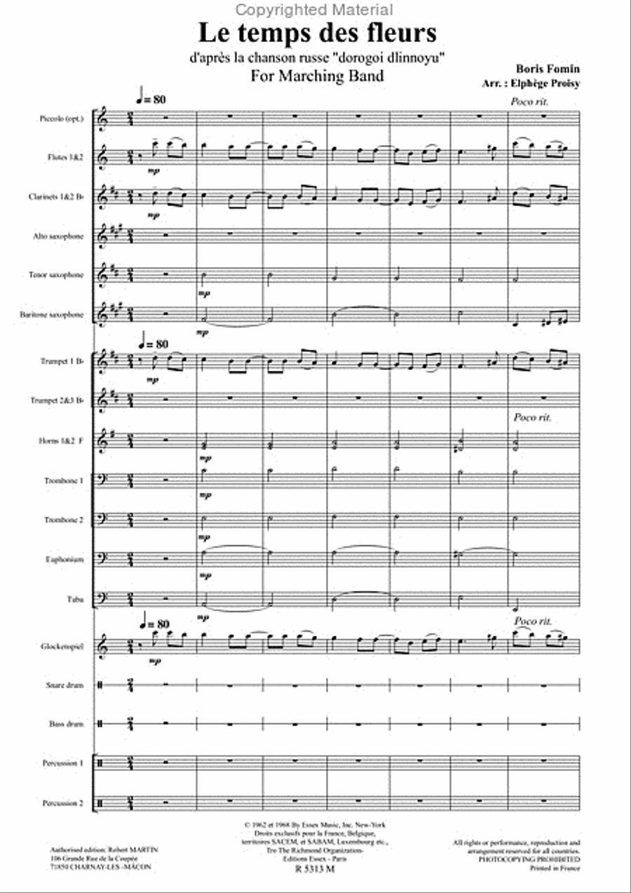 Le temps des fleurs Marching Band scores gallery preview page 2