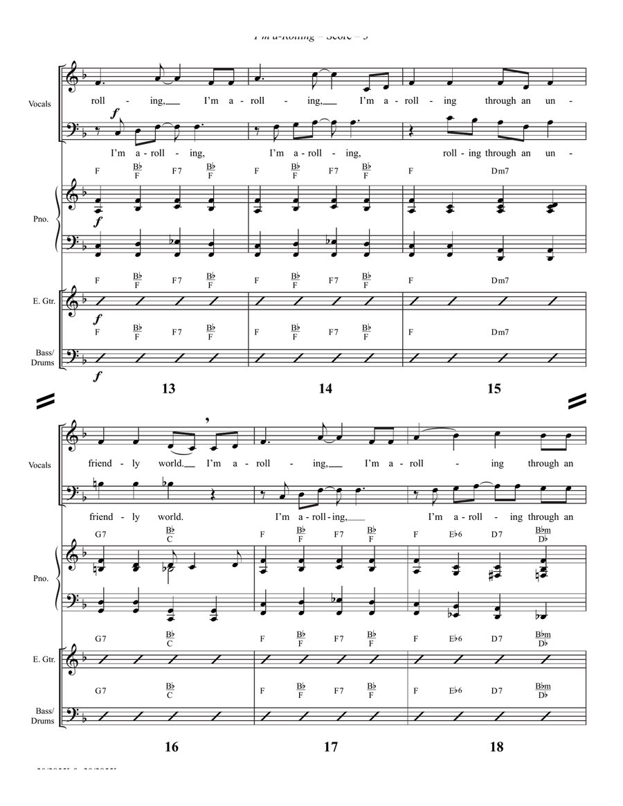 I'm a-Rolling - Downloadable Rhythm Score and Parts Rhythm Section scores gallery preview page 4