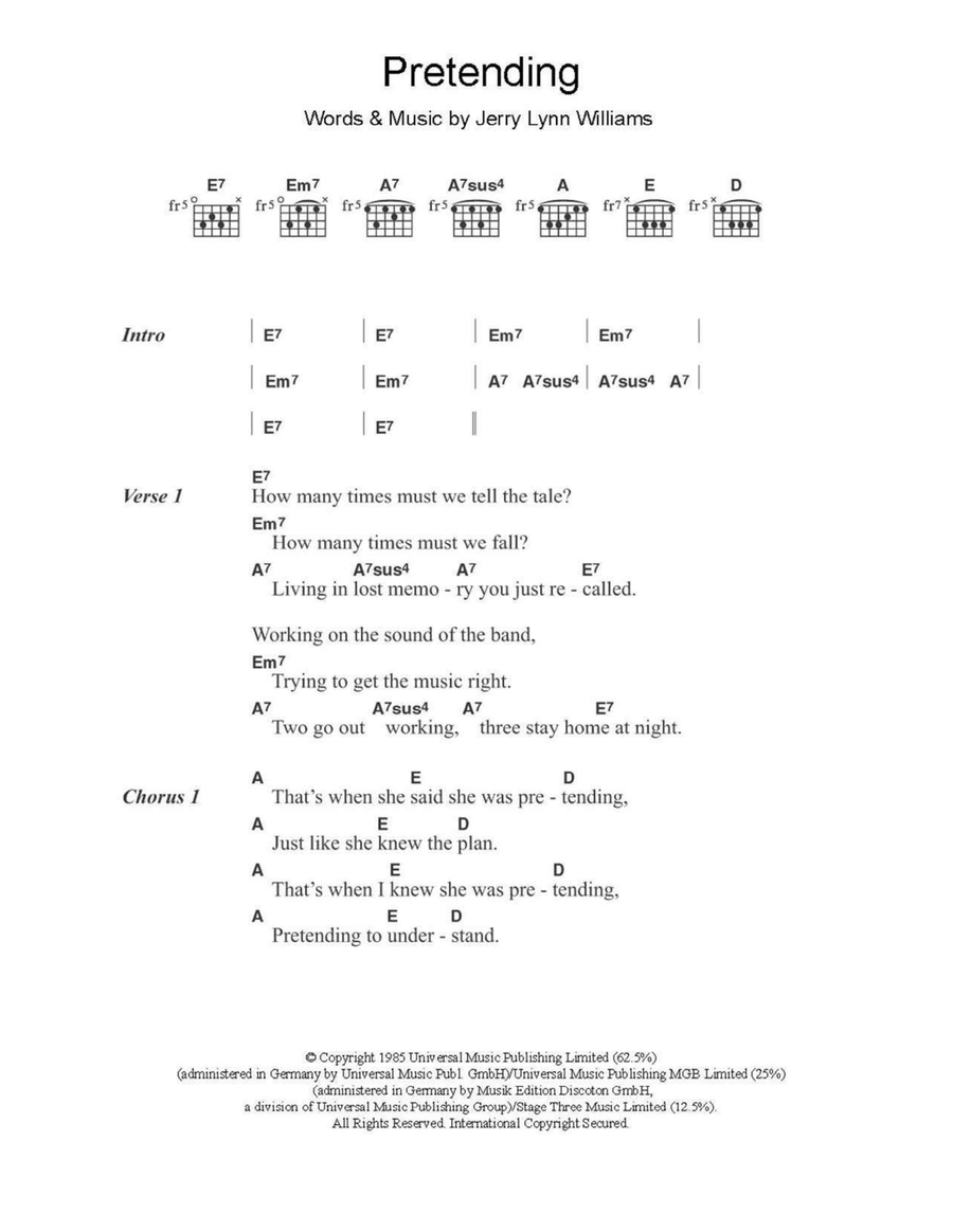 Pretending by Eric Clapton - Electric Guitar - Digital Sheet Music