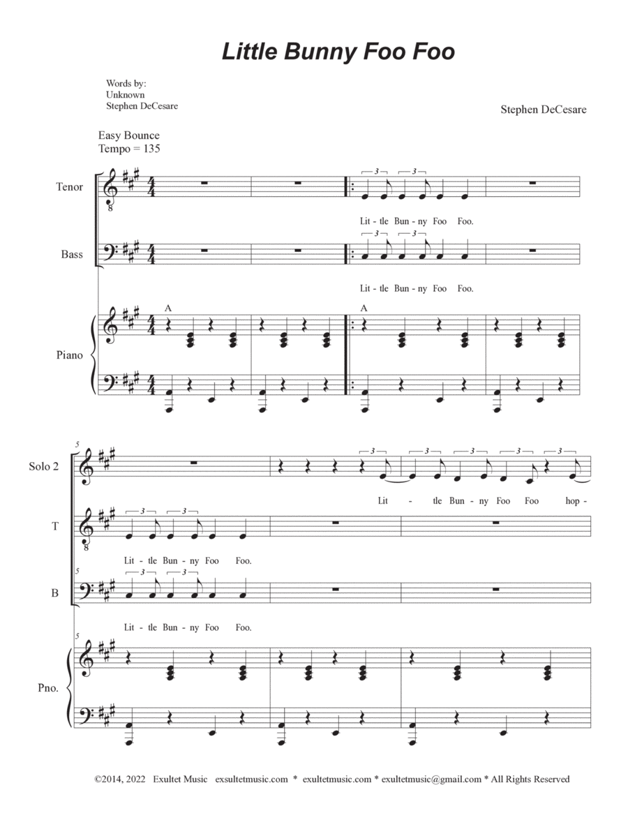 Little Bunny Foo Foo (2-part choir - (TB) image number null