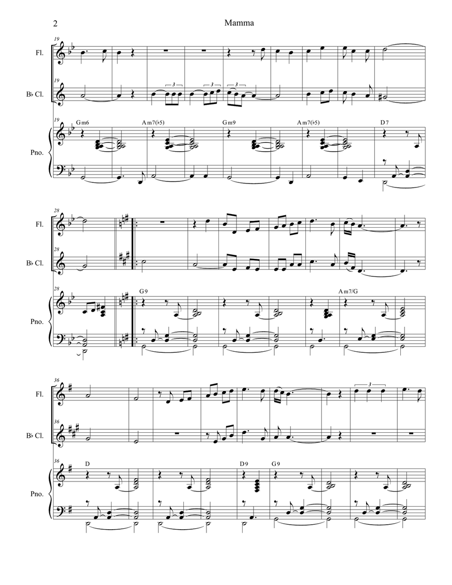 Mama (mamma) Woodwind Duet scores gallery preview page 2