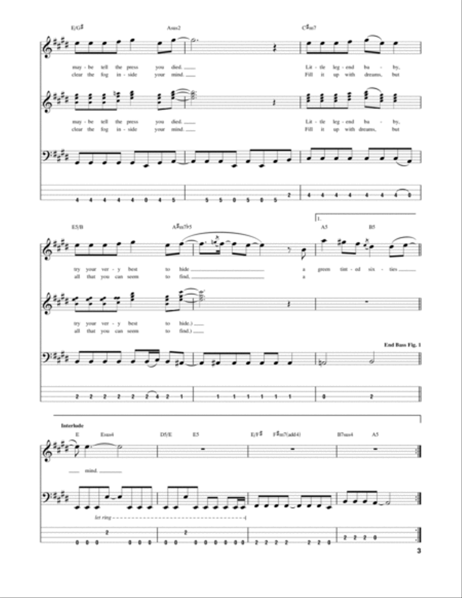Green Tinted Sixties Mind Guitar Tablature scores gallery preview page 3