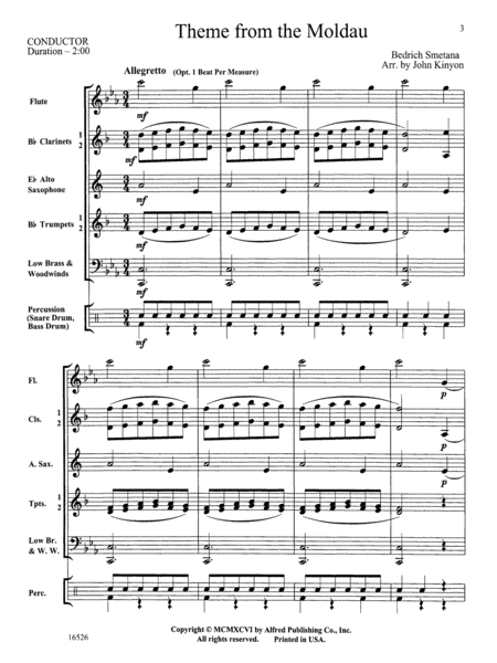 Theme from "The Moldau": Score