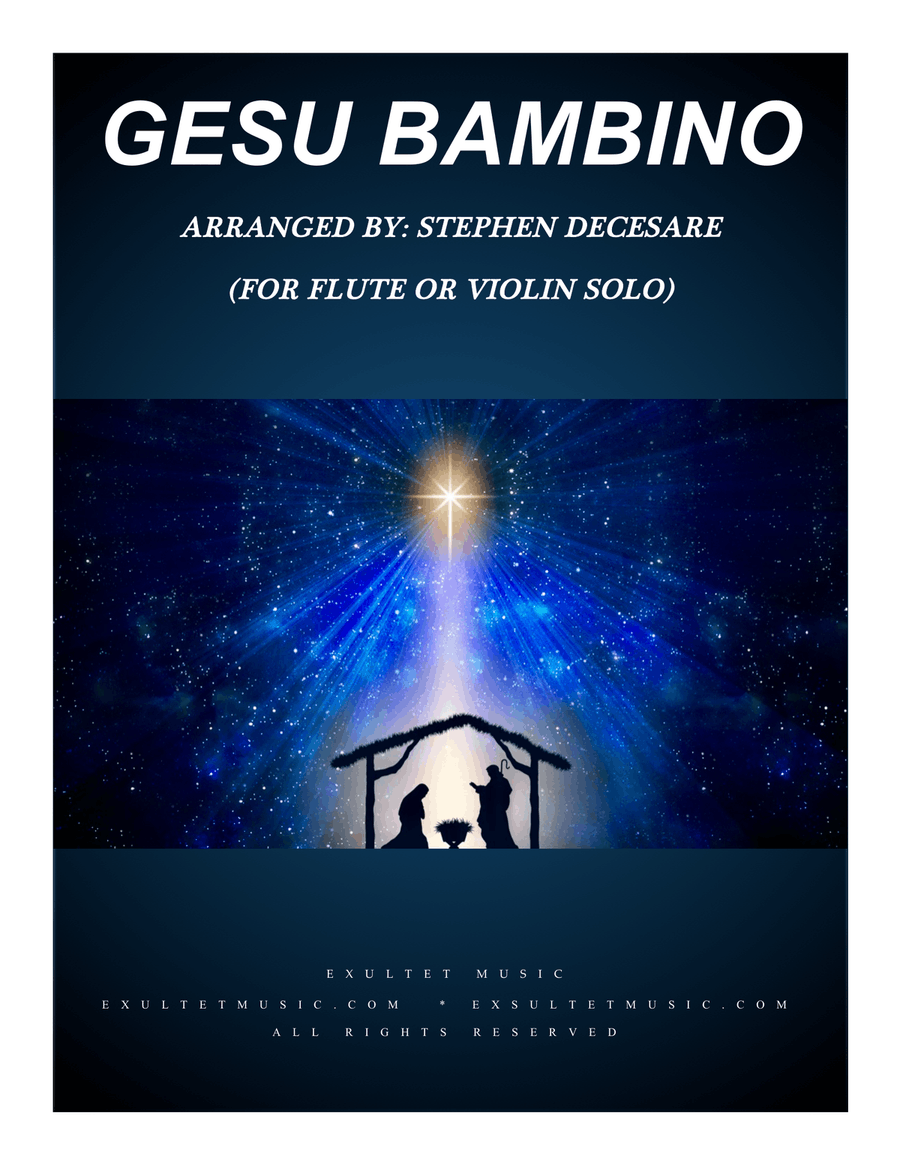 Gesu Bambino (for Flute or Violin solo and Piano) Flute scores gallery preview page 1