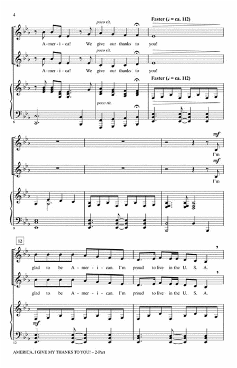 America, I Give My Thanks to You! 2-Part scores gallery preview page 3