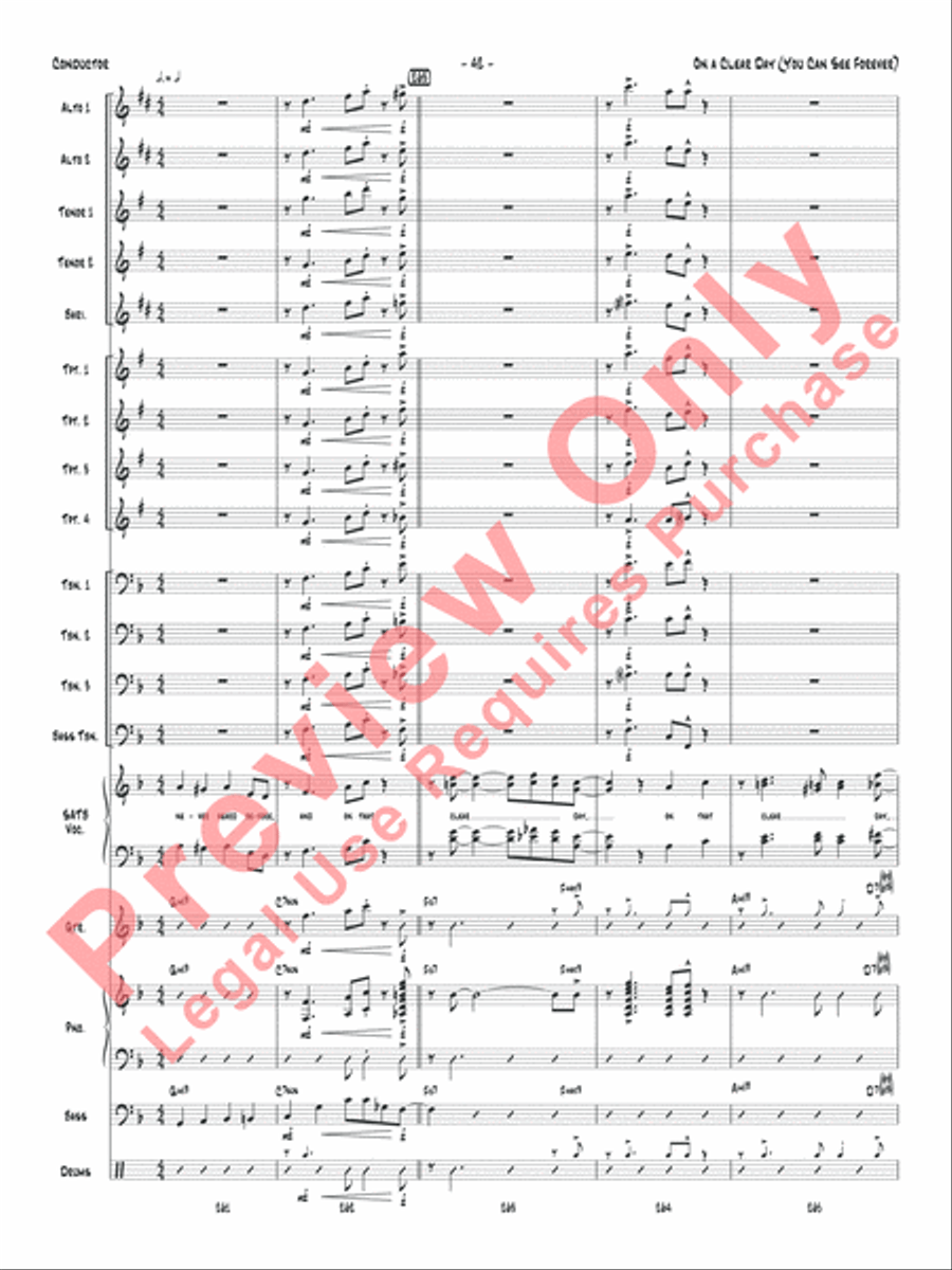 On a Clear Day (You Can See Forever) Jazz Ensemble scores gallery preview page 45