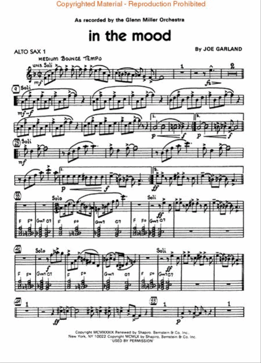 In the Mood (Original Edition) Jazz Ensemble scores gallery preview page 4