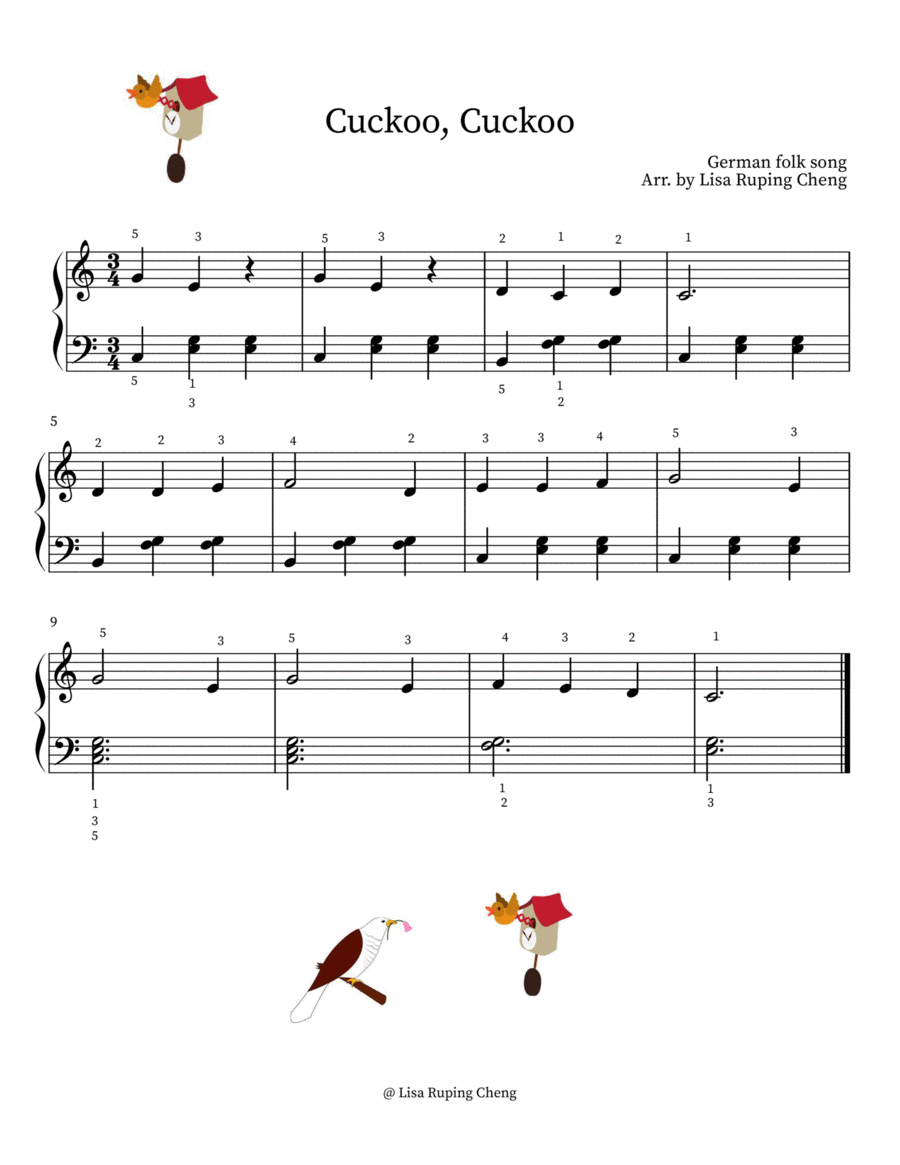Cuckoo Cuckoo (Beginner to level 1) Easy Piano scores gallery preview page 1