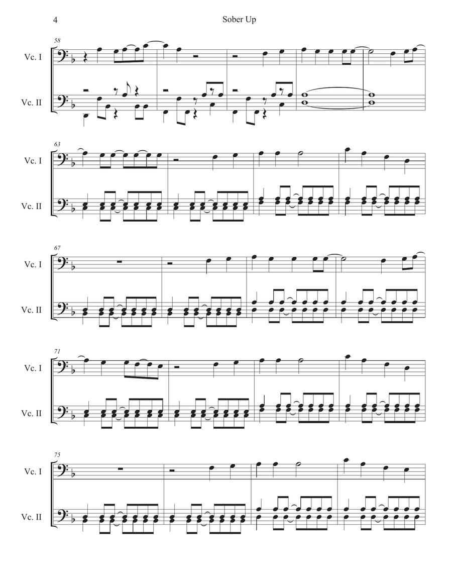 Sober Up String Duet scores gallery preview page 4
