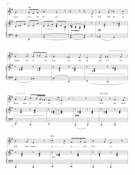SCHUBERT: Lied der Mignon, D. 877 no. 4 (transposed to E minor)