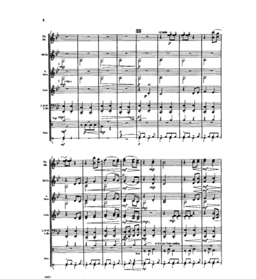 Thunder Mountain Overture Concert Band scores gallery preview page 5