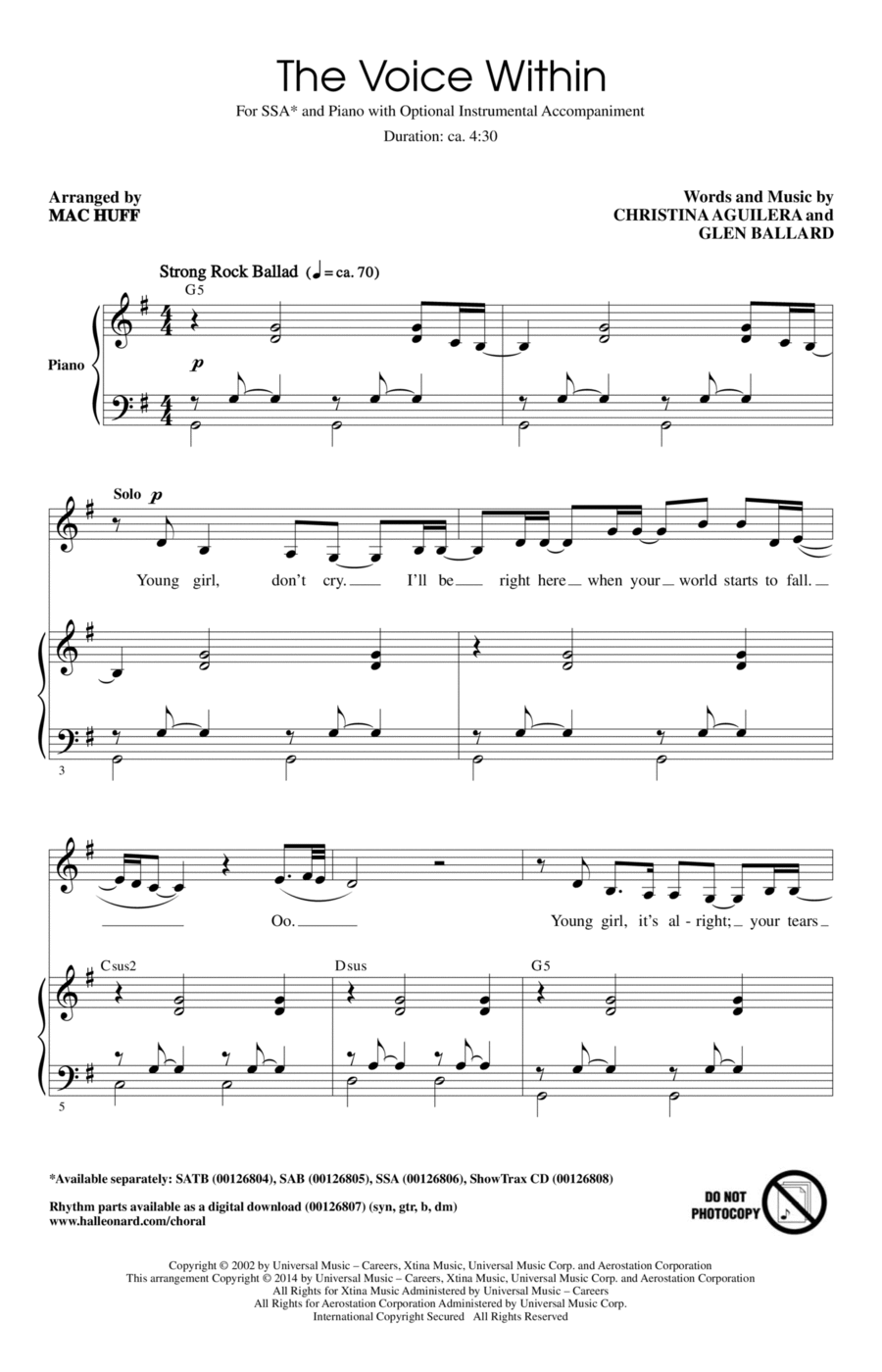 The Voice Within SSA scores gallery preview page 1