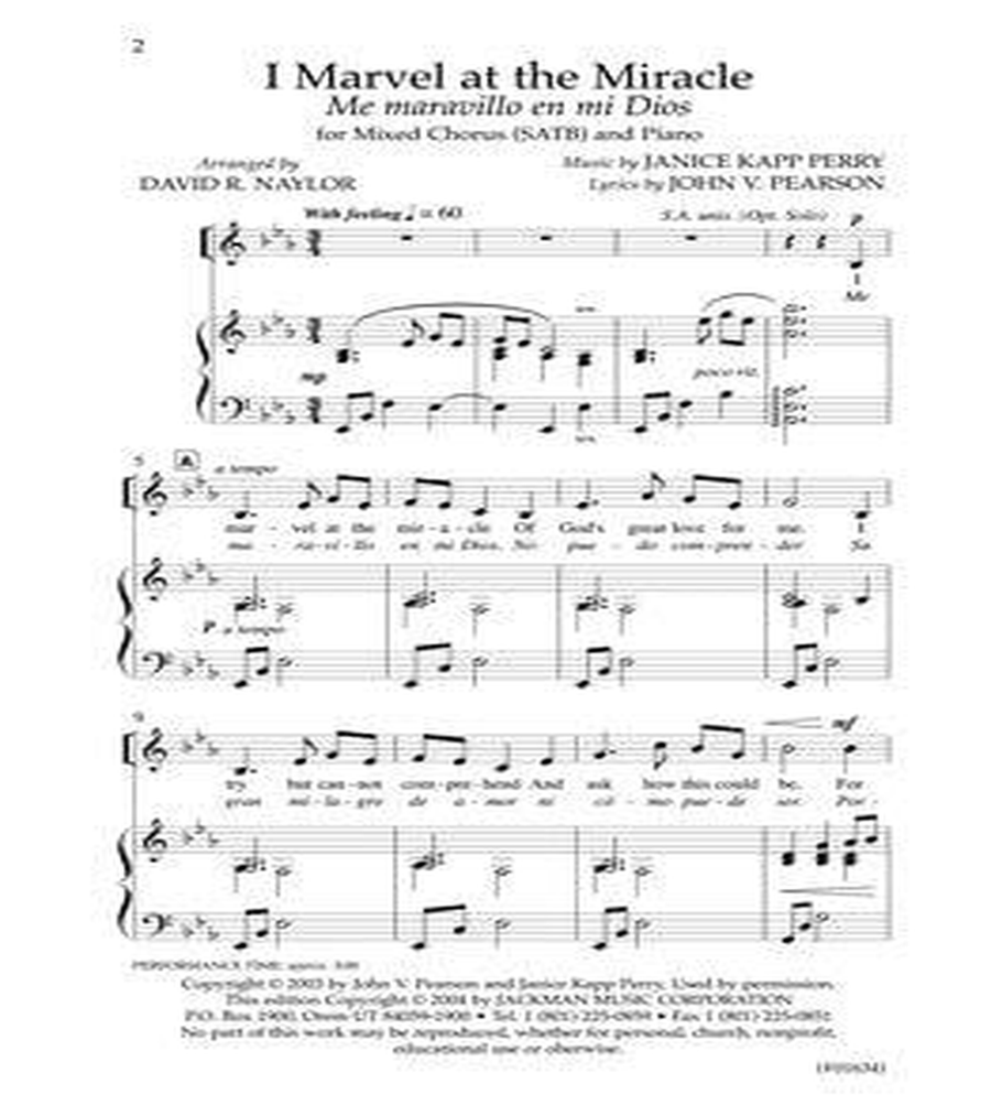 I Marvel at the Miracle - SATB 4-Part scores gallery preview page 2