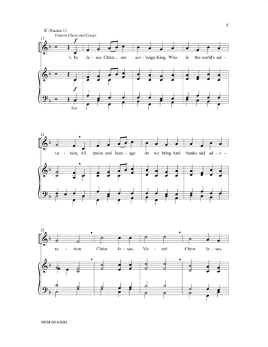 To Jesus Christ, Our Sovereign King (Choral Score)