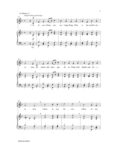 To Jesus Christ, Our Sovereign King (Choral Score)