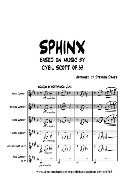 'Sphinx' by Cyril Scott for Clarinet Sextet. image number null