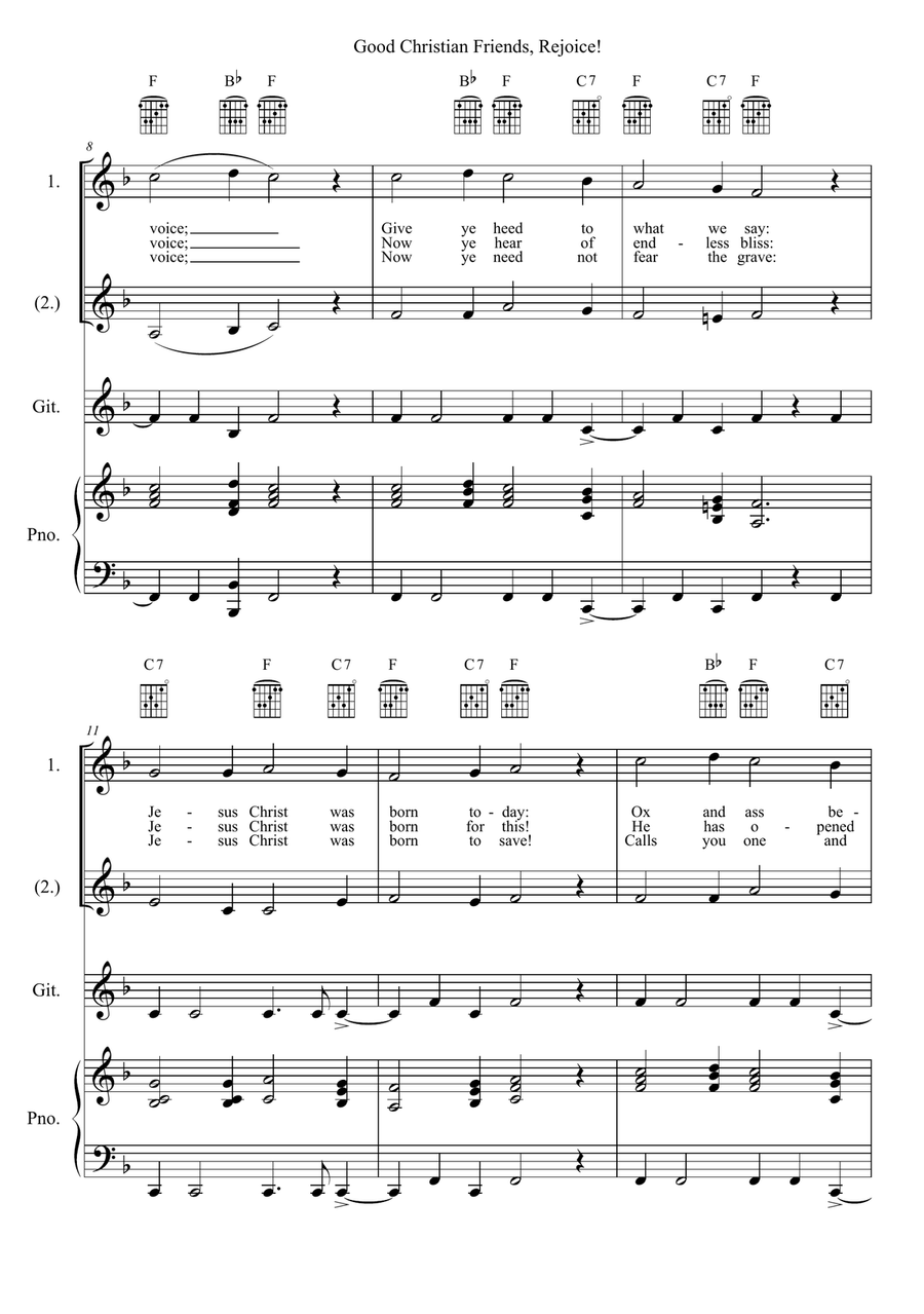Good Christian Friends, Rejoice! Vocal Duet scores gallery preview page 2