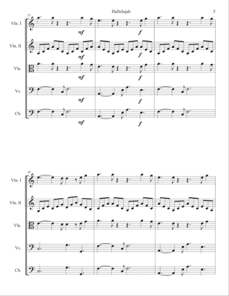 Hallelujah String Orchestra scores gallery preview page 5