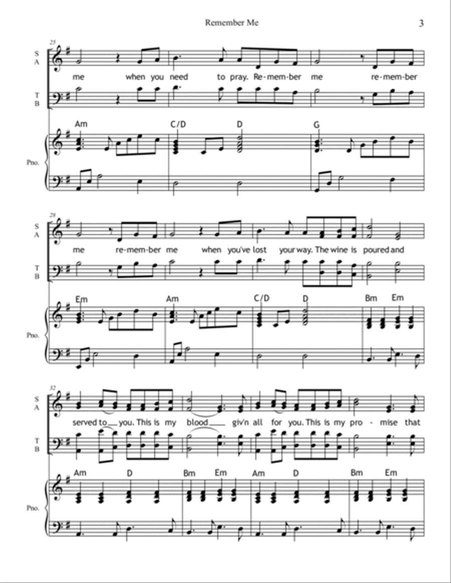 Jesus Remember Me Jesus Remember Me 4-Part scores gallery preview page 4