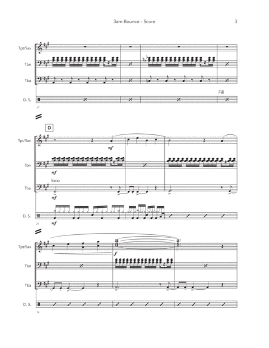 3am Bounce - Score Only 3am Bounce - Score Only Large Ensemble scores gallery preview page 4