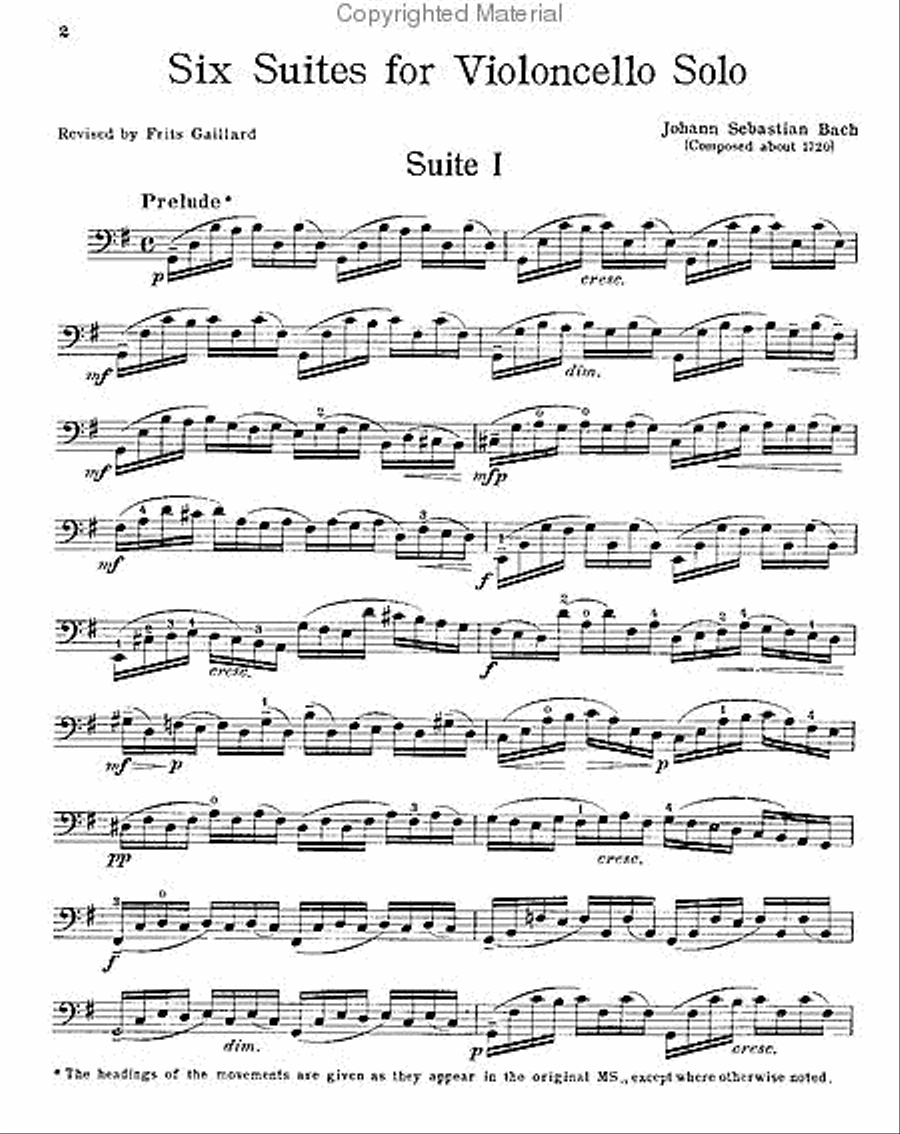 6 Suites Cello Solo scores gallery preview page 2