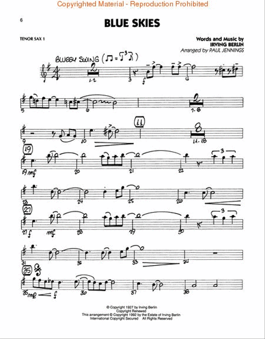Swing Classics for Jazz Ensemble – Tenor Sax 1 Jazz Ensemble scores gallery preview page 3