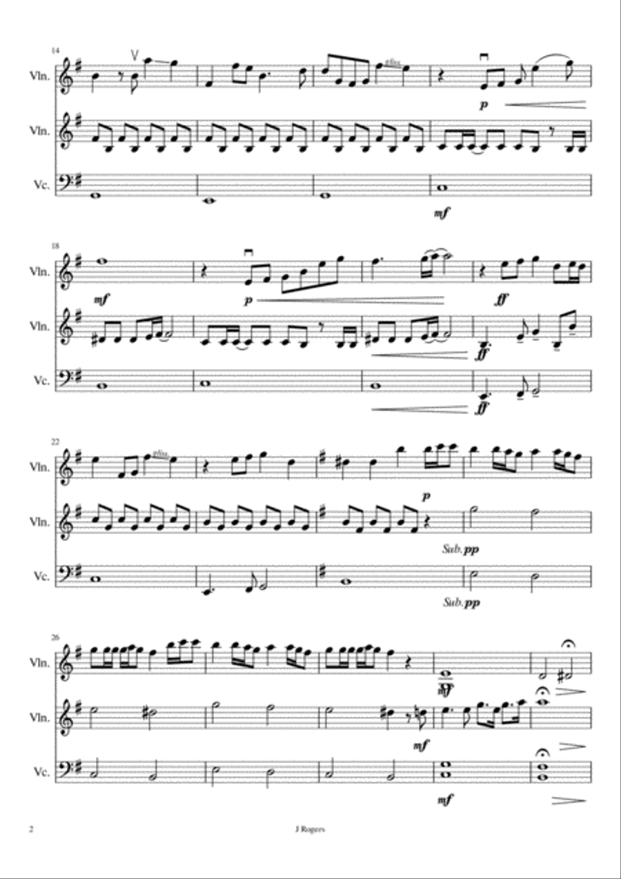 Writing's On The Wall from the film SPECTRE String Trio scores gallery preview page 2