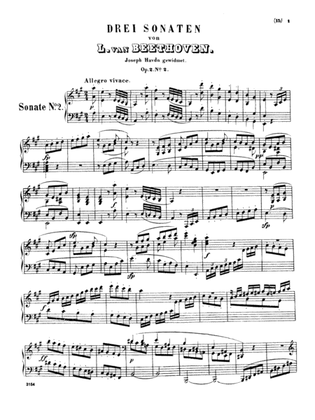 Book cover for Beethoven: Sonatas (Urtext) - Sonata No. 2, Op. 2 No. 2 in A Major