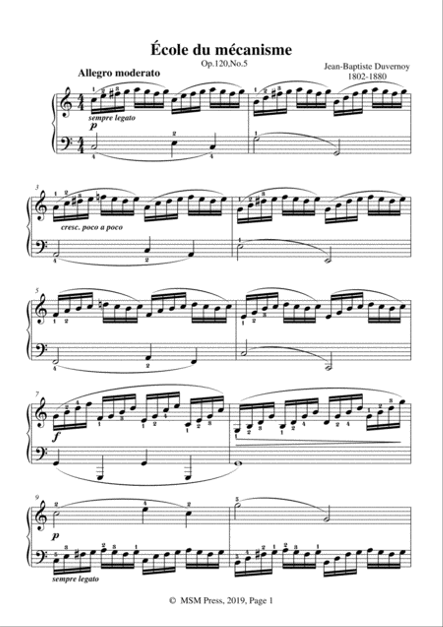 Duvernoy-École du mécanisme,Op.120,No.5,for Piano Piano Solo scores gallery preview page 3