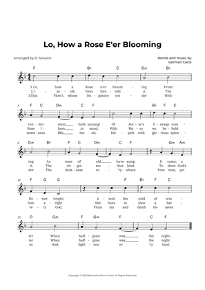 Lo, How a Rose E'er Blooming (Key of F Major)
