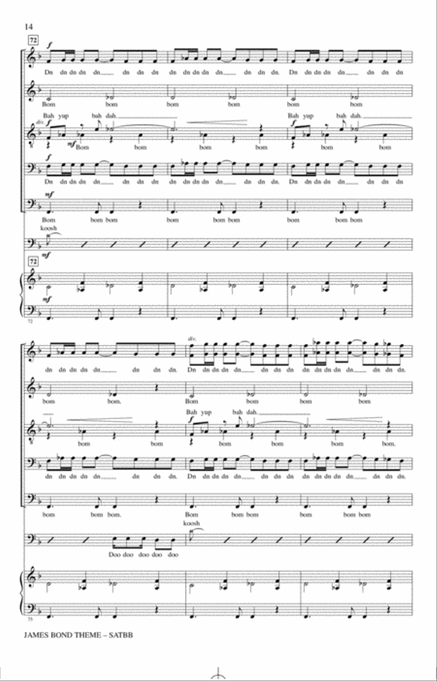 James Bond Theme (arr. Alan Billingsley) 4-Part scores gallery preview page 13