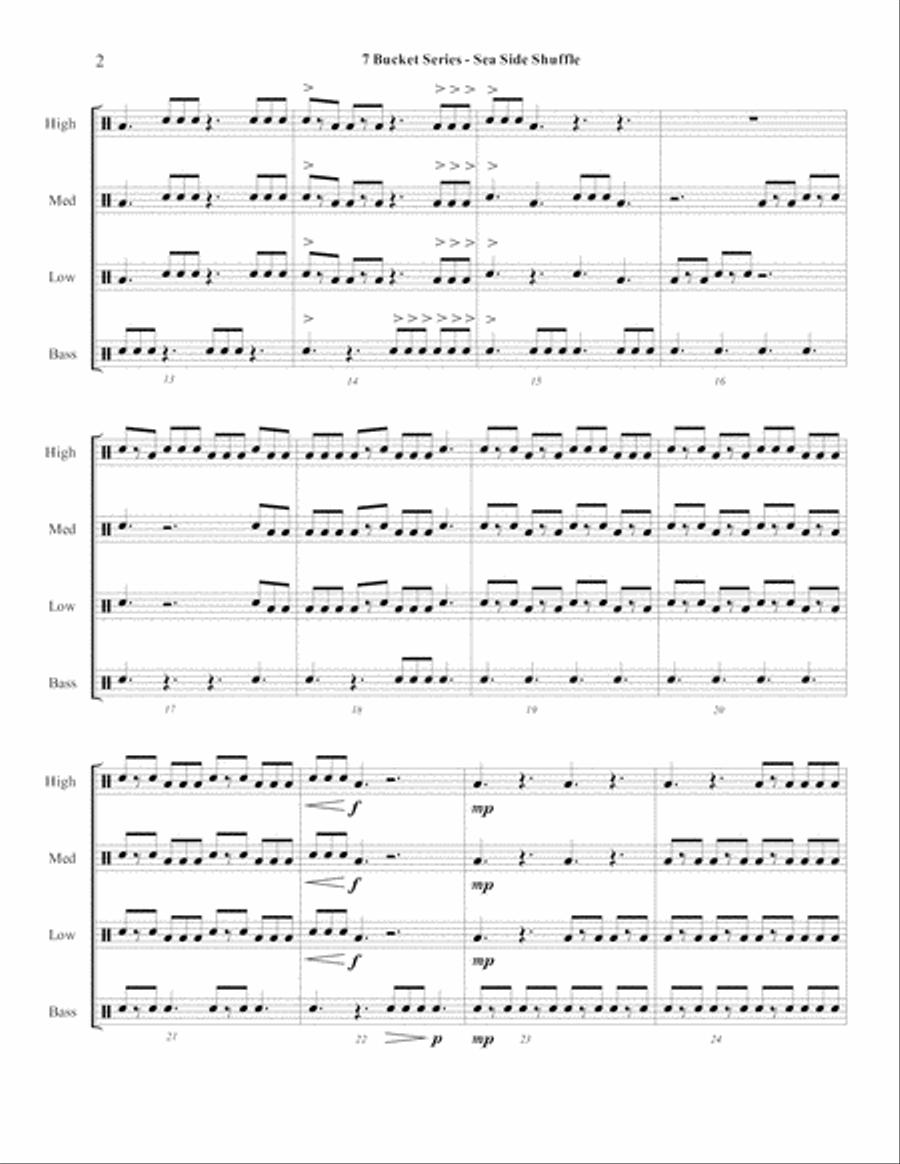 7 Bucket Series - Sea Side Shuffle Percussion Ensemble scores gallery preview page 4