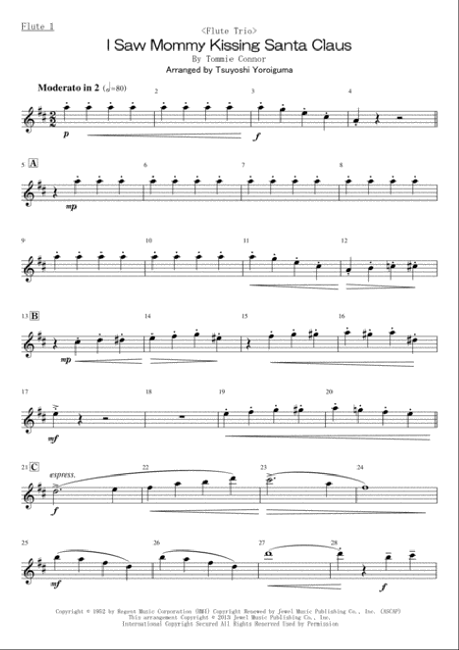 I Saw Mommy Kissing Santa Claus Woodwind Trio scores gallery preview page 5