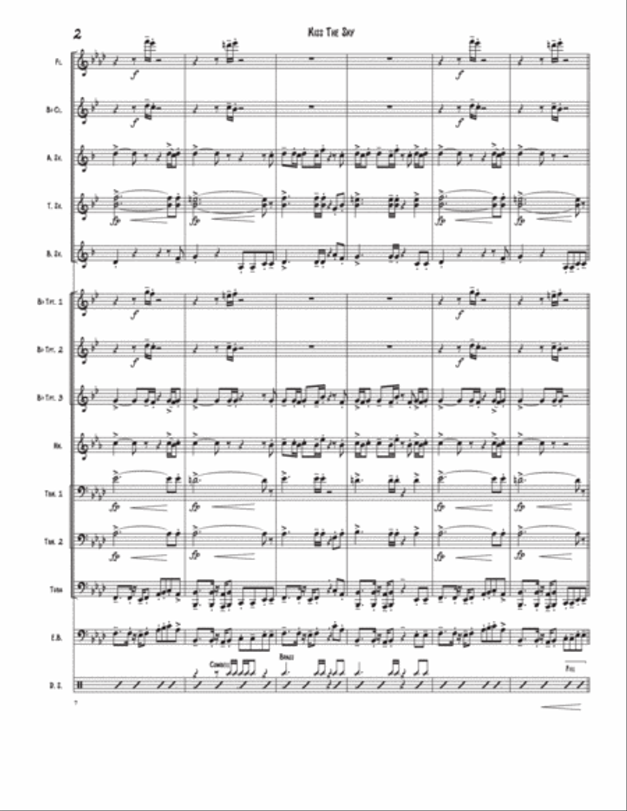 Kiss The Sky Kiss The Sky Marching Band scores gallery preview page 2