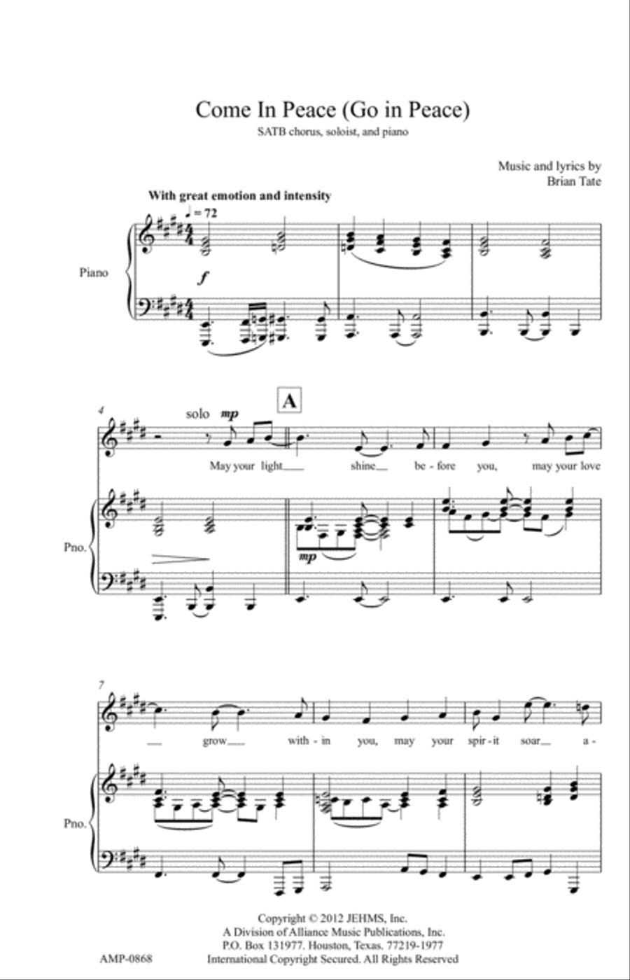 Come in Peace (Go in Peace) 4-Part scores gallery preview page 6