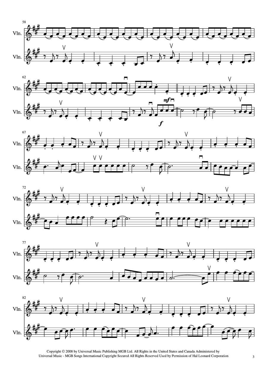 Viva La Vida String Duet scores gallery preview page 3