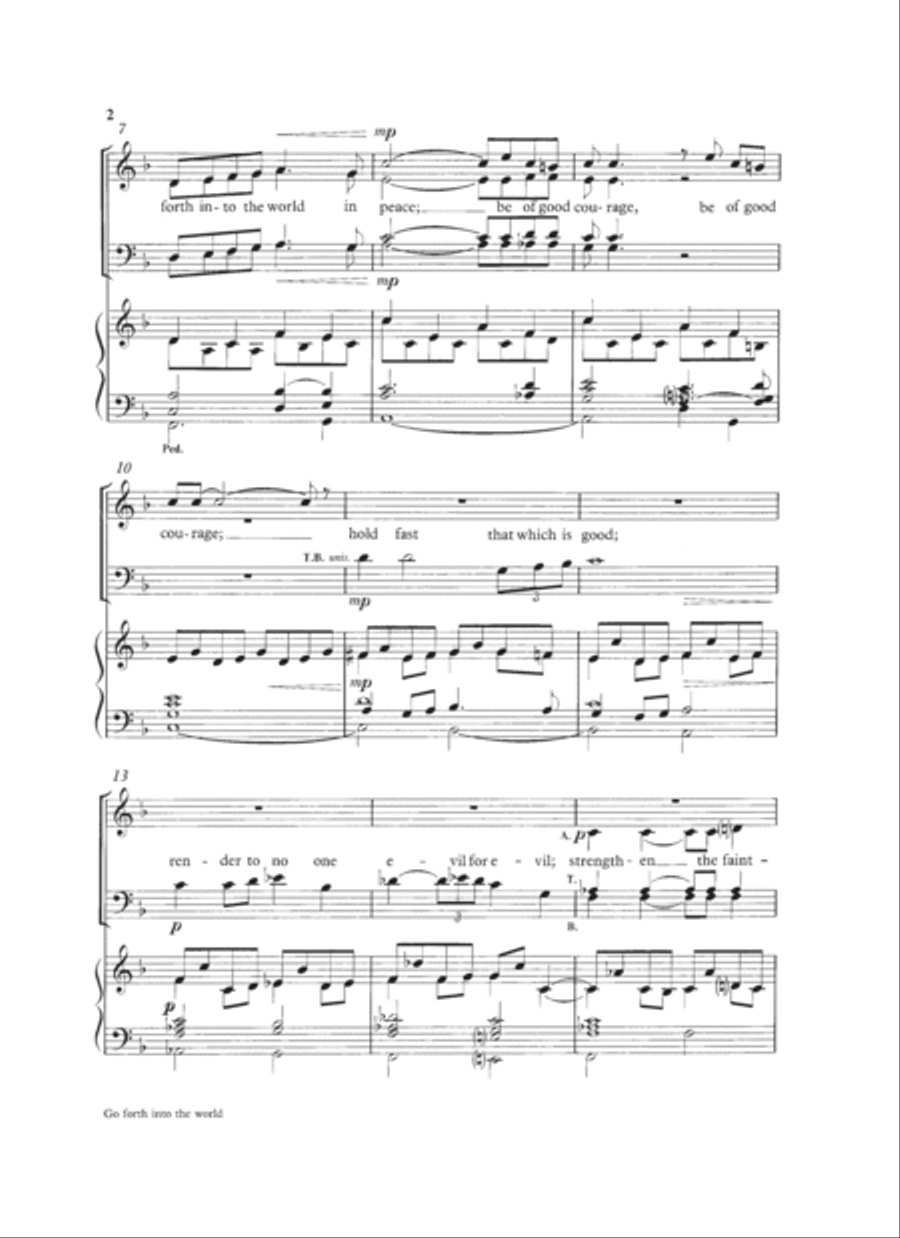 Go forth into the world in peace 4-Part scores gallery preview page 2