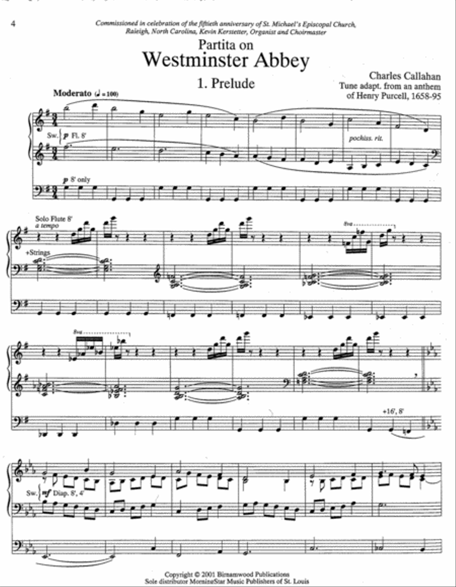 Partita on Westminster Abbey Organ scores gallery preview page 2