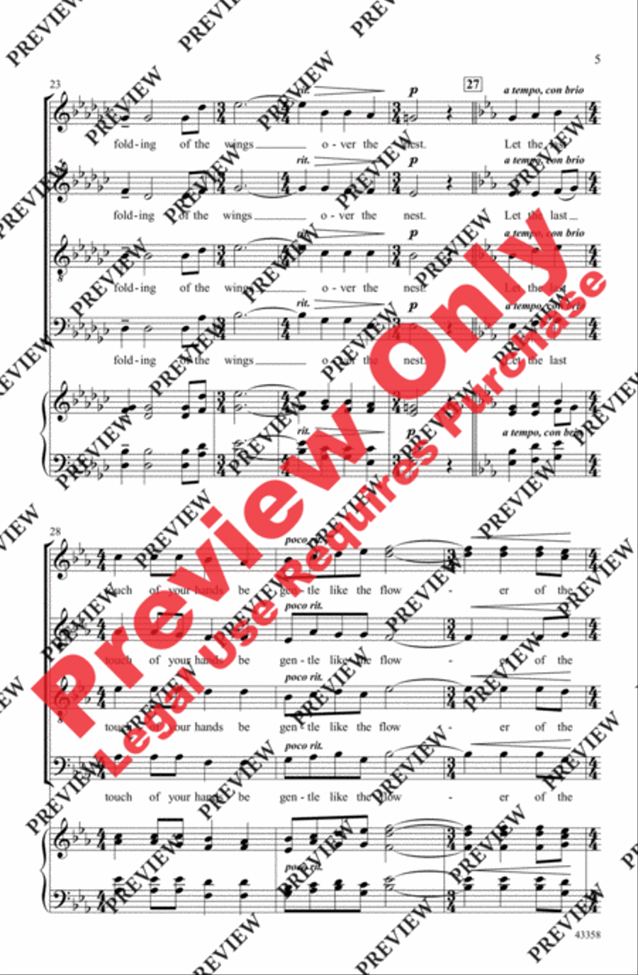Peace, My Heart Peace, My Heart 4-Part scores gallery preview page 5